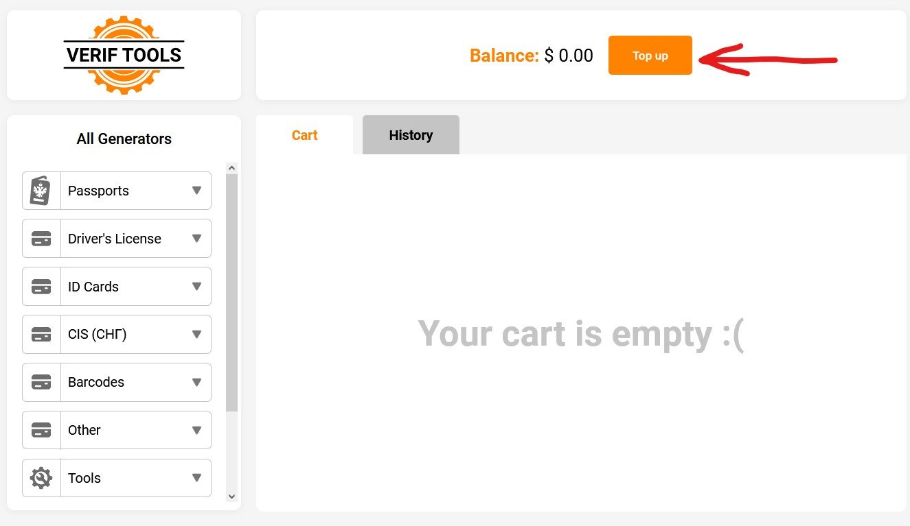 Shopping cart and top up