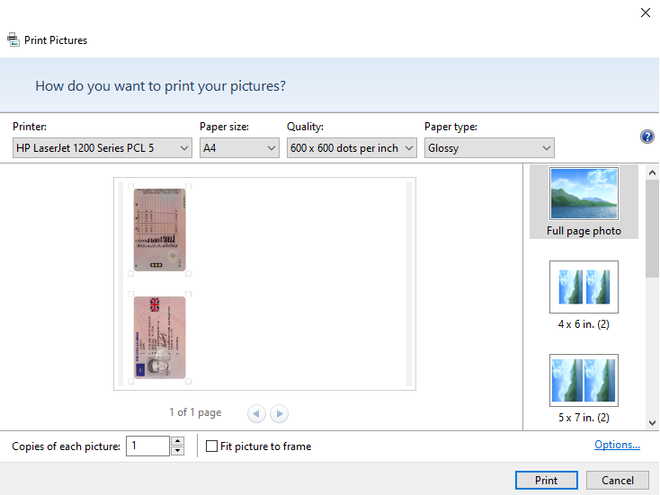 Print settings
